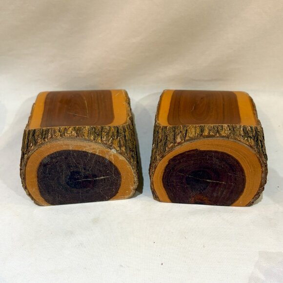 Wood Carved Bookends - Etsy Pair of Natural Rosewood Bookends Carved Block of Woods Rustic